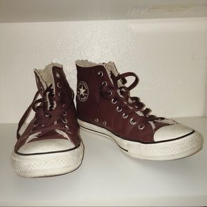 CONVERSE Leather fur-lined hightops